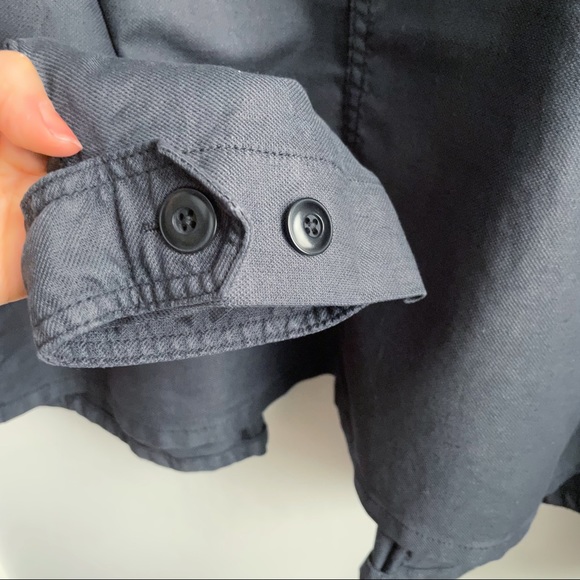 The Great The Brigade Jacket Charcoal Cotton Linen Twill Size 2 - Picture 7 of 8